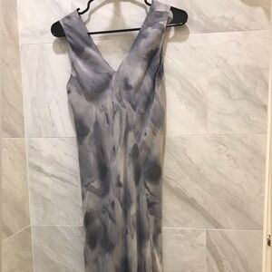 Banana Republic One-Shoulder V-Neck Dress in Gray Marble Wash